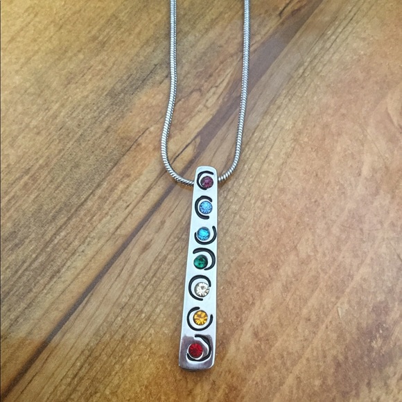 Beautiful Gold Necklace With Stone Pendant - Picture 2 of 2